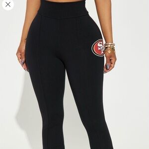 Women's Black 49ers Flared Pants